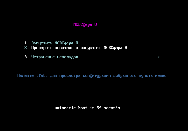 Текстовый режим установки